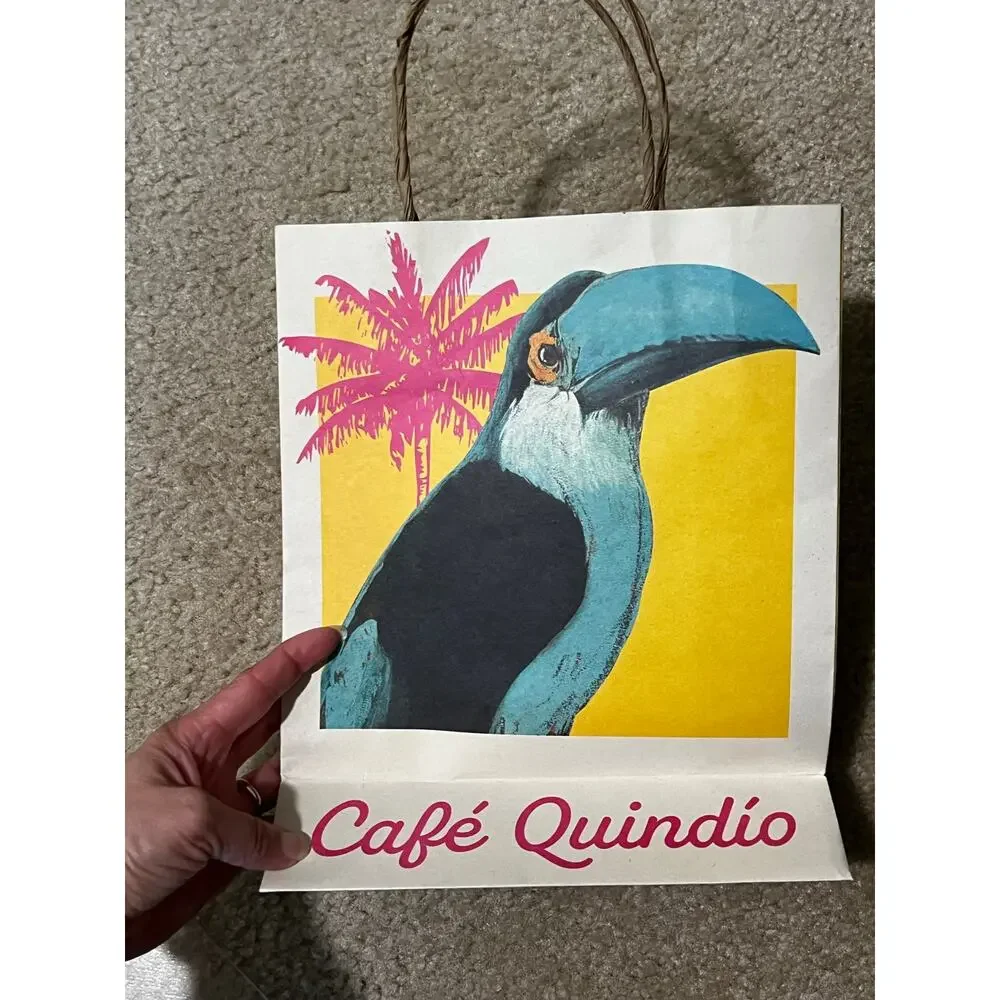 Cafe Quindio Colombian Coffee gift paper bag recycled materials Honeycreeper